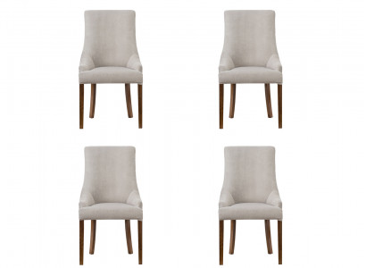 4x designer upholstered chair set suite chairs complete backrest seat lounge
